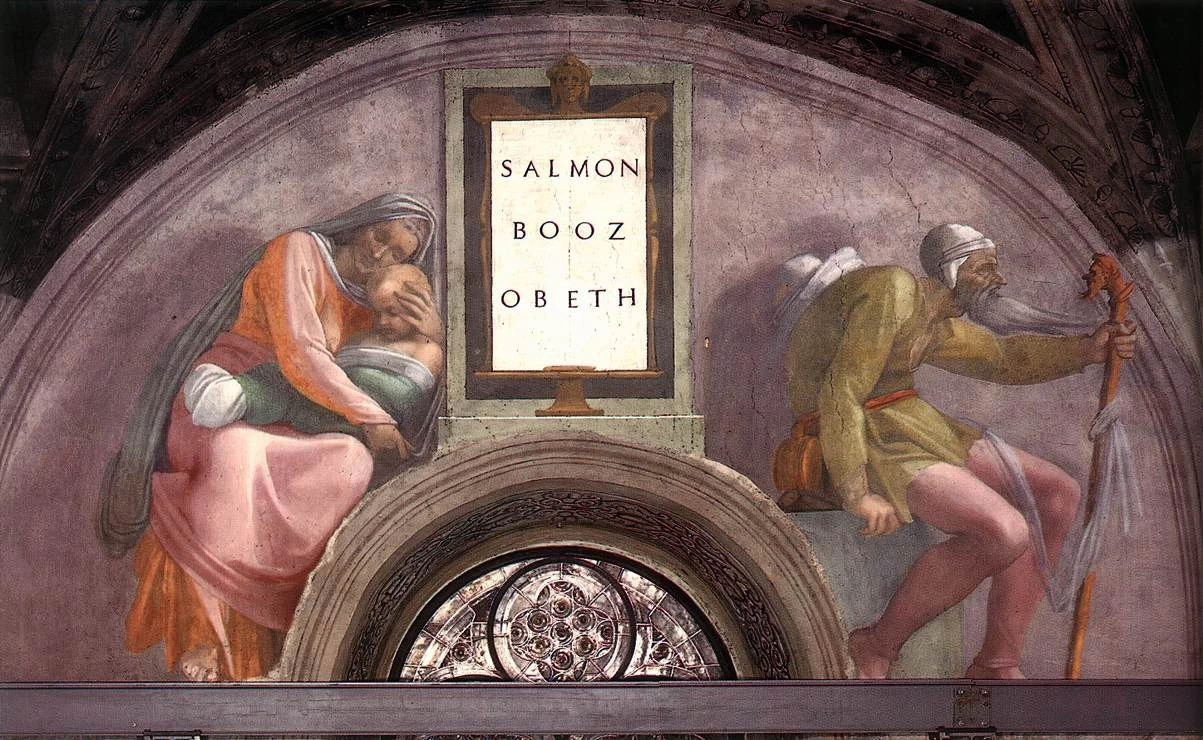 Lunetta - Salomone, Booz, Obeth, Cappella Sistina